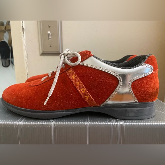 Prada red suede sneakers - Picture 2 of 3